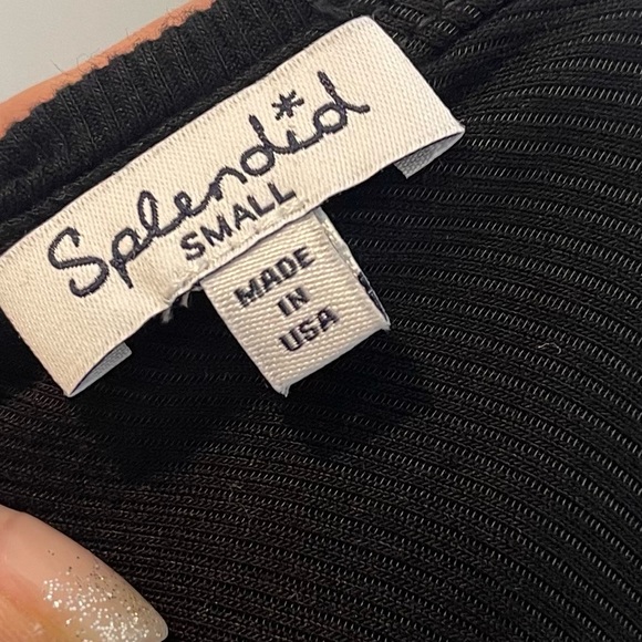 Splendid Womens Ribbed Stretchy Knit Halter Ruffle Top Dress Size S BLACK - Picture 9 of 9